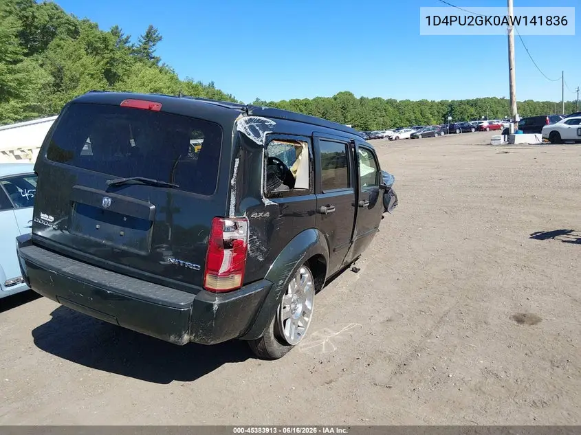 2010 Dodge Nitro Se VIN: 1D4PU2GK0AW141836 Lot: 45383913