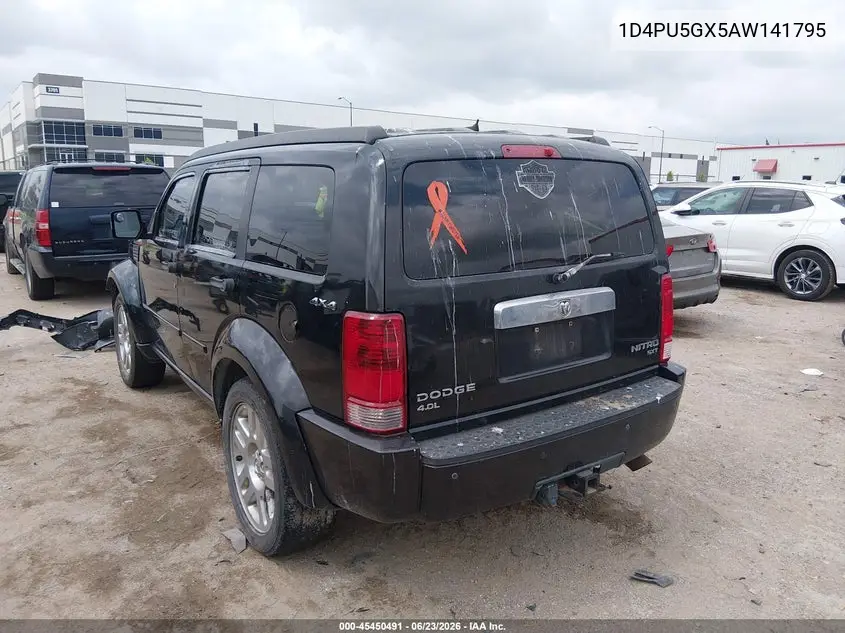 2010 Dodge Nitro Sxt VIN: 1D4PU5GX5AW141795 Lot: 45450491