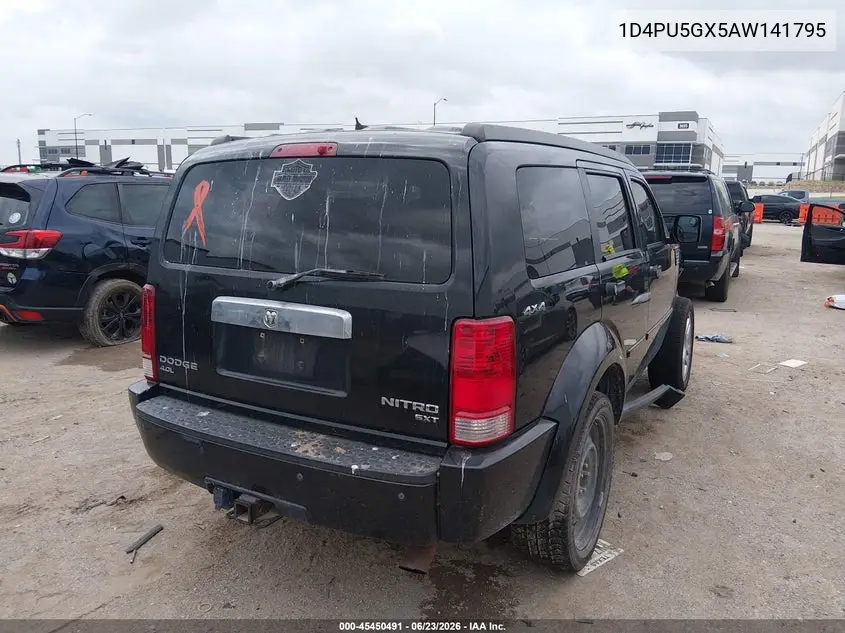 2010 Dodge Nitro Sxt VIN: 1D4PU5GX5AW141795 Lot: 45450491