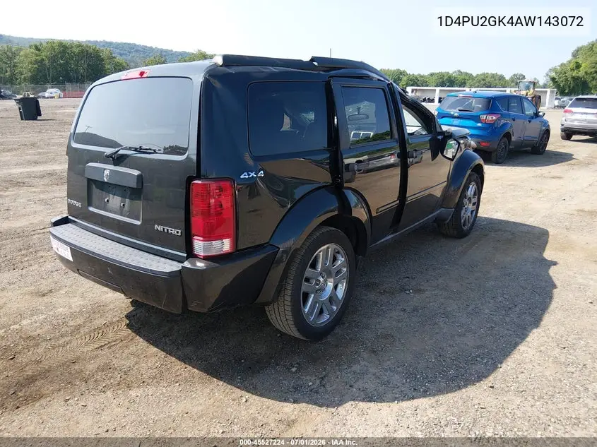 2010 Dodge Nitro Se VIN: 1D4PU2GK4AW143072 Lot: 45527224
