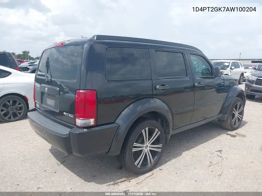 2010 Dodge Nitro Se VIN: 1D4PT2GK7AW100204 Lot: 45600383