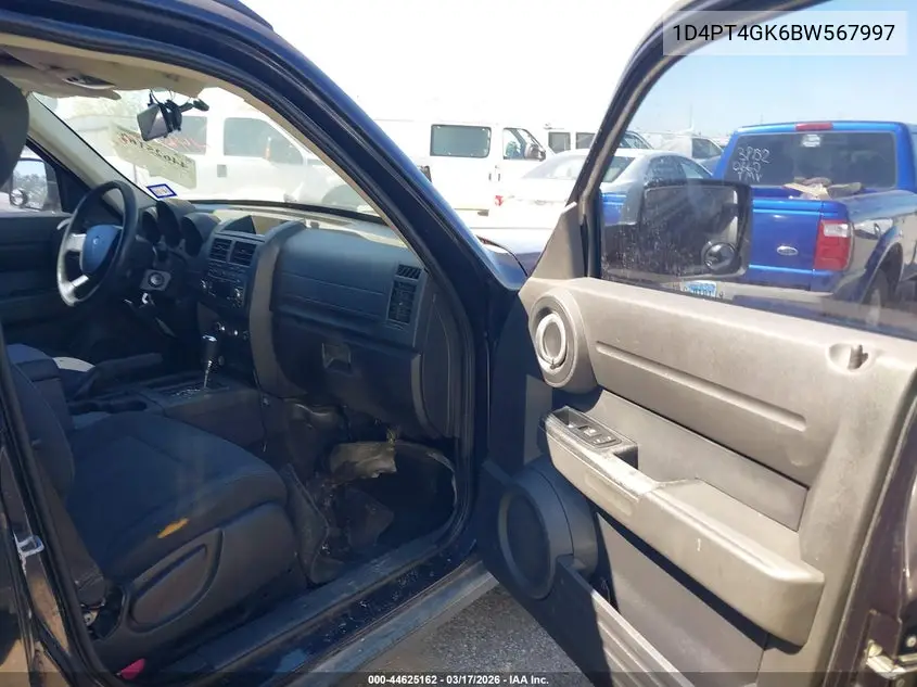2011 Dodge Nitro Heat VIN: 1D4PT4GK6BW567997 Lot: 44625162