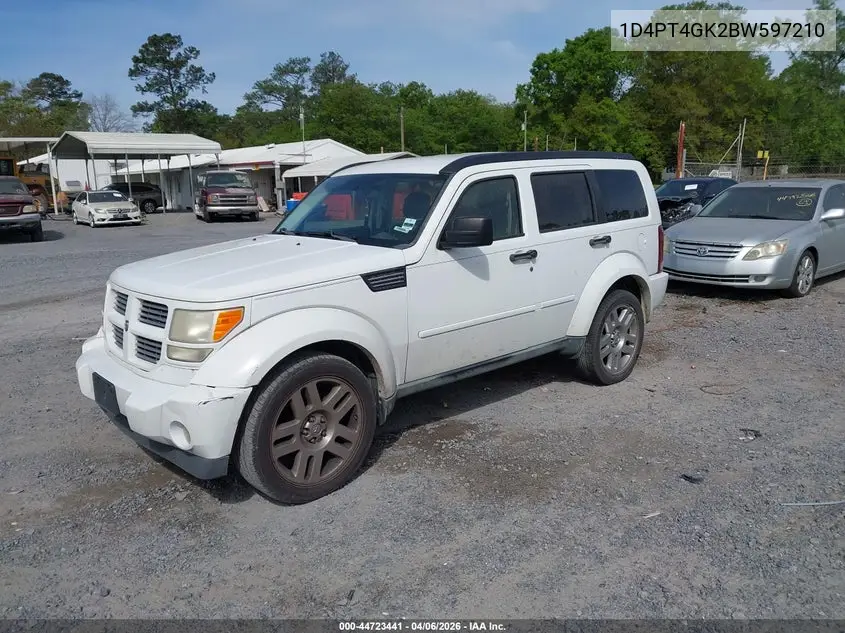 2011 Dodge Nitro Heat VIN: 1D4PT4GK2BW597210 Lot: 44723441