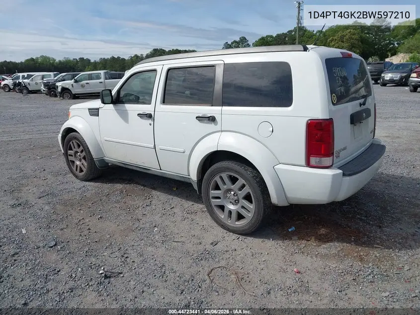 2011 Dodge Nitro Heat VIN: 1D4PT4GK2BW597210 Lot: 44723441