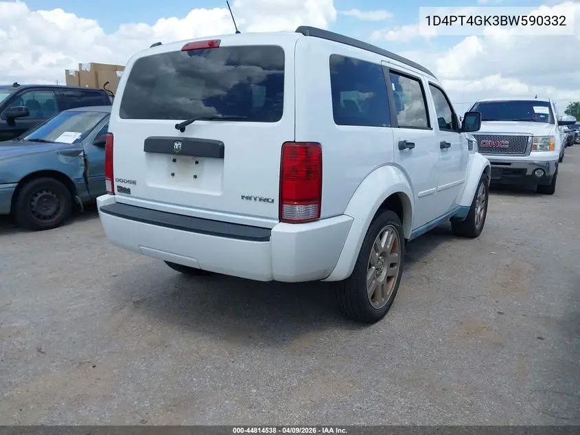 2011 Dodge Nitro Heat VIN: 1D4PT4GK3BW590332 Lot: 44814538
