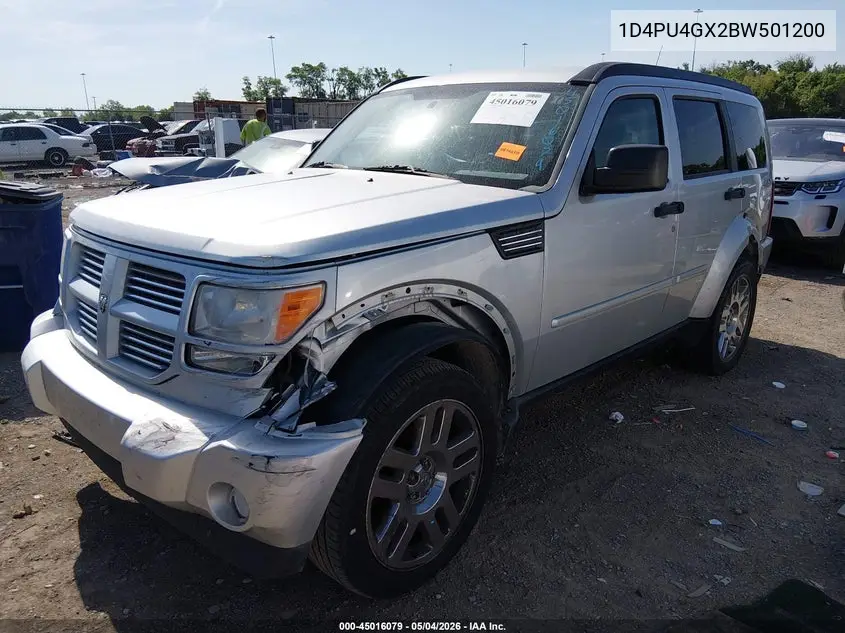 2011 Dodge Nitro Heat VIN: 1D4PU4GX2BW501200 Lot: 45016079