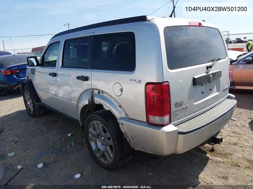 2011 Dodge Nitro Heat VIN: 1D4PU4GX2BW501200 Lot: 45016079