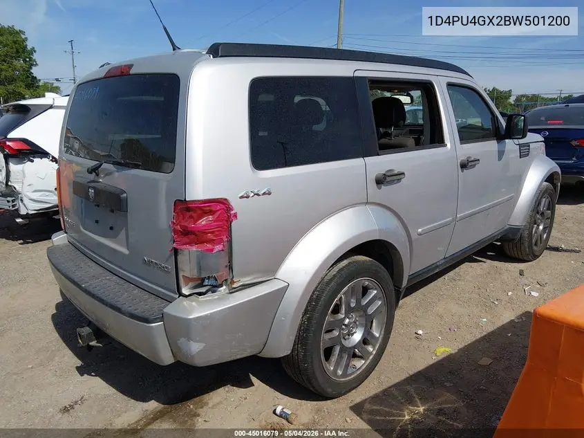 2011 Dodge Nitro Heat VIN: 1D4PU4GX2BW501200 Lot: 45016079