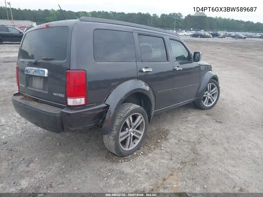 2011 Dodge Nitro Detonator VIN: 1D4PT6GX3BW589687 Lot: 45032133