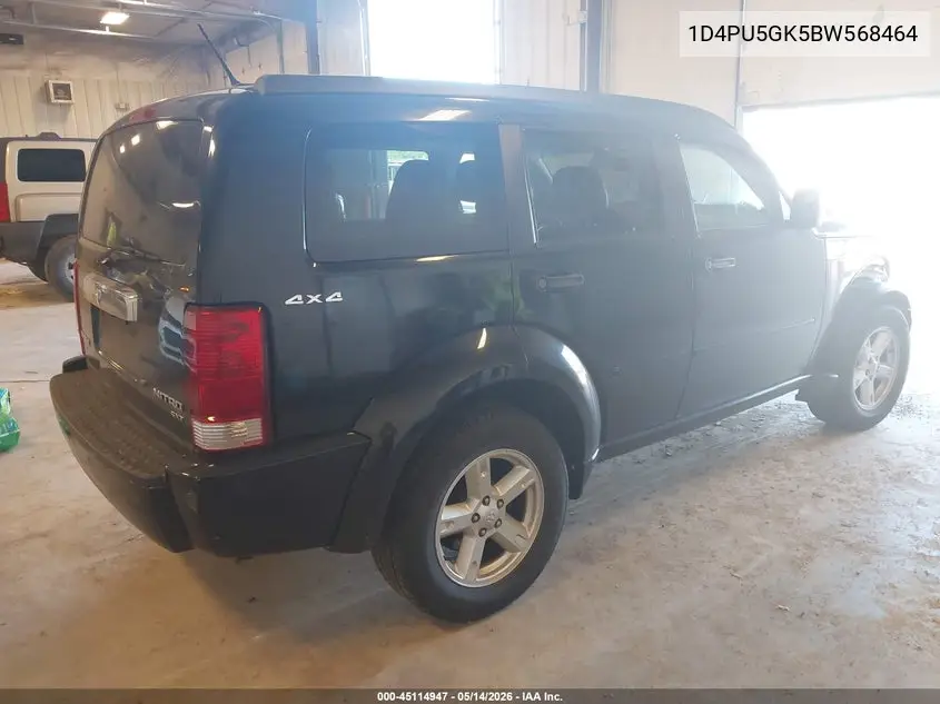 2011 Dodge Nitro Sxt VIN: 1D4PU5GK5BW568464 Lot: 45114947