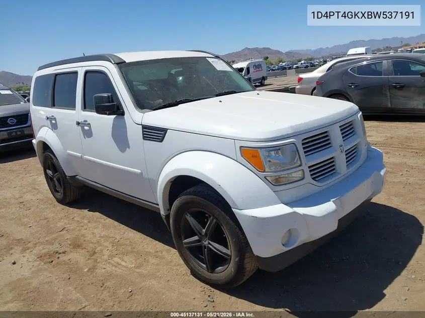 2011 Dodge Nitro Heat VIN: 1D4PT4GKXBW537191 Lot: 45137131
