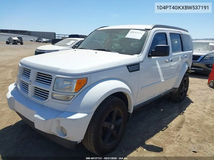 2011 Dodge Nitro Heat VIN: 1D4PT4GKXBW537191 Lot: 45137131