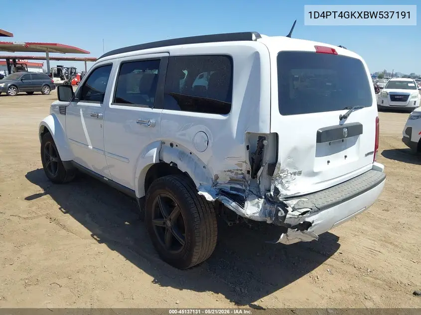 2011 Dodge Nitro Heat VIN: 1D4PT4GKXBW537191 Lot: 45137131