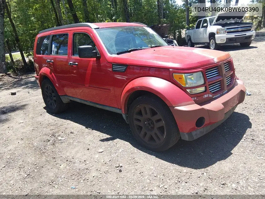 2011 Dodge Nitro Heat VIN: 1D4PU4GK0BW603390 Lot: 45211852