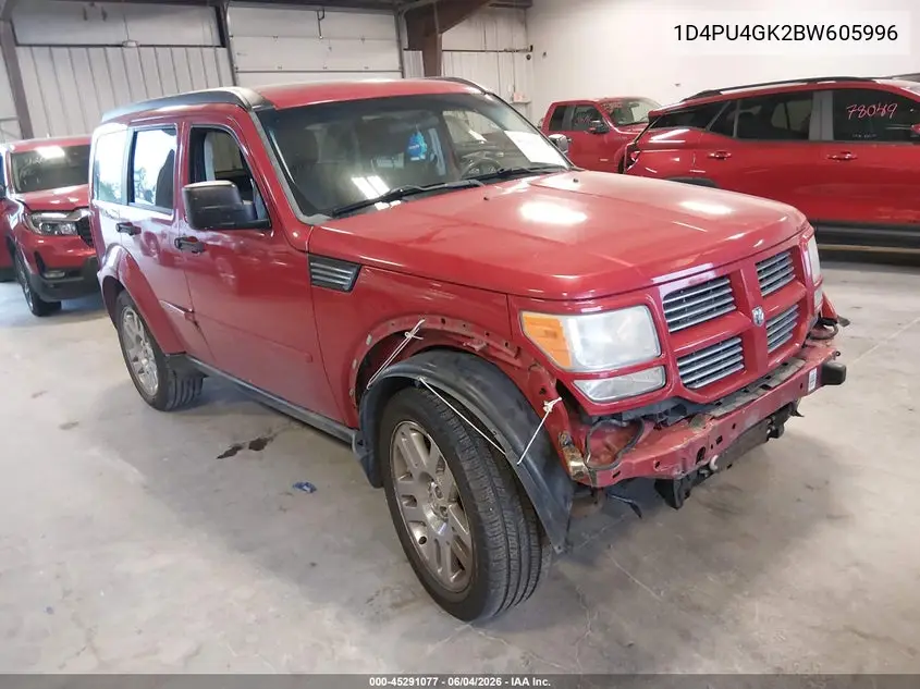 2011 Dodge Nitro Heat VIN: 1D4PU4GK2BW605996 Lot: 45291077