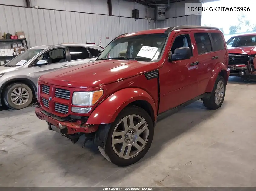 2011 Dodge Nitro Heat VIN: 1D4PU4GK2BW605996 Lot: 45291077
