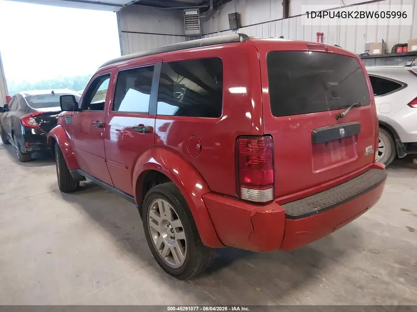 2011 Dodge Nitro Heat VIN: 1D4PU4GK2BW605996 Lot: 45291077