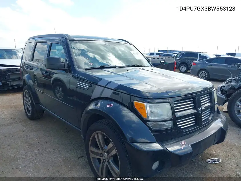 2011 Dodge Nitro Shock VIN: 1D4PU7GX3BW553128 Lot: 45375251