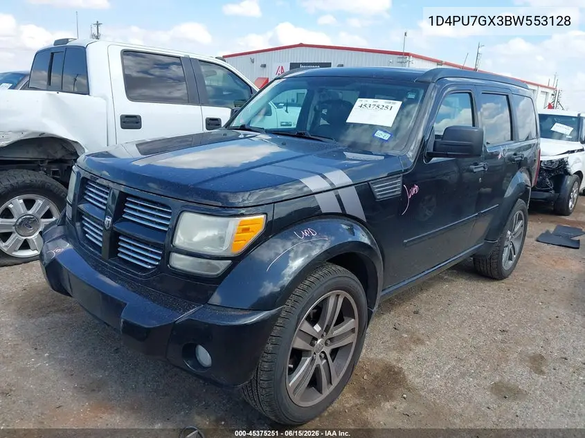 2011 Dodge Nitro Shock VIN: 1D4PU7GX3BW553128 Lot: 45375251