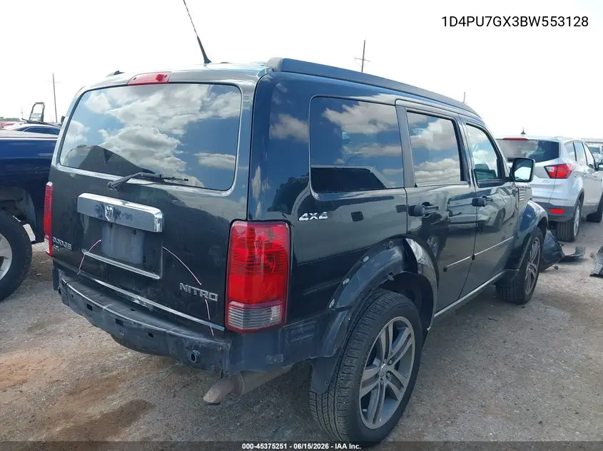 2011 Dodge Nitro Shock VIN: 1D4PU7GX3BW553128 Lot: 45375251