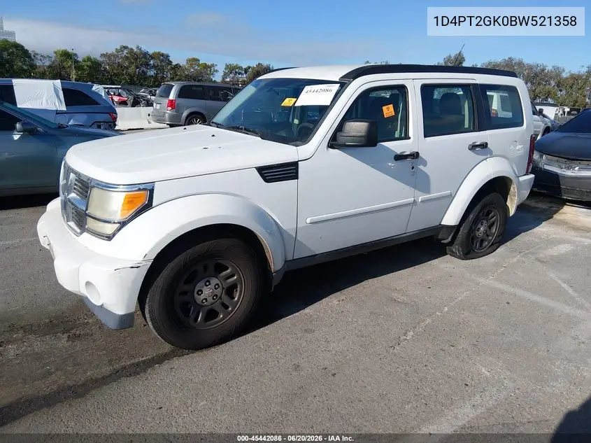 2011 Dodge Nitro Se VIN: 1D4PT2GK0BW521358 Lot: 45442086