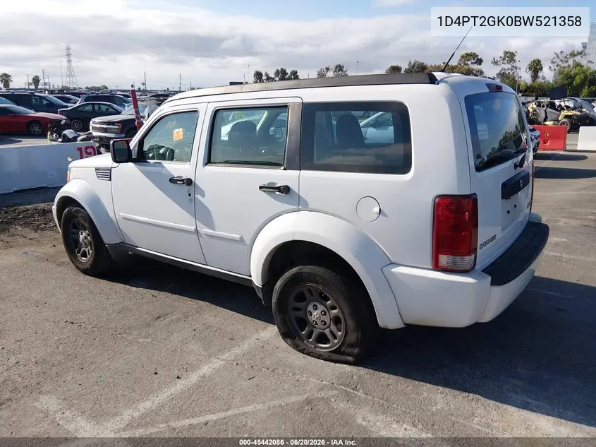 2011 Dodge Nitro Se VIN: 1D4PT2GK0BW521358 Lot: 45442086