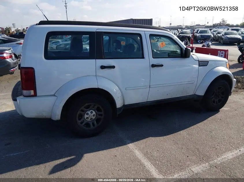2011 Dodge Nitro Se VIN: 1D4PT2GK0BW521358 Lot: 45442086