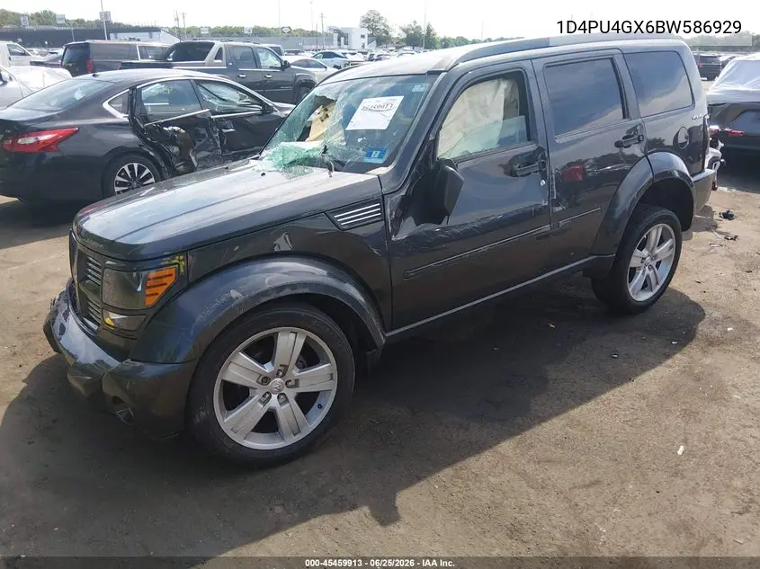 2011 Dodge Nitro Heat VIN: 1D4PU4GX6BW586929 Lot: 45459913