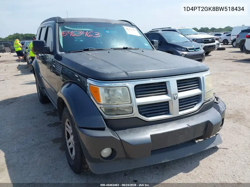 2011 Dodge Nitro Se VIN: 1D4PT2GK8BW518434 Lot: 45463463