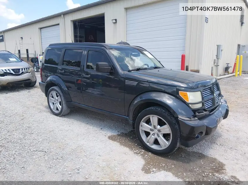 2011 Dodge Nitro Heat VIN: 1D4PT4GK7BW561478 Lot: 45509343