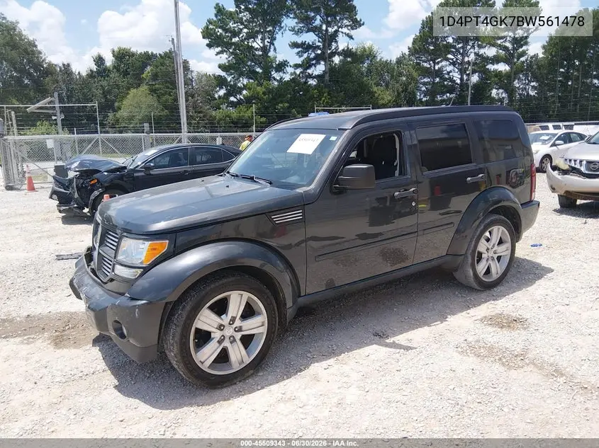 2011 Dodge Nitro Heat VIN: 1D4PT4GK7BW561478 Lot: 45509343