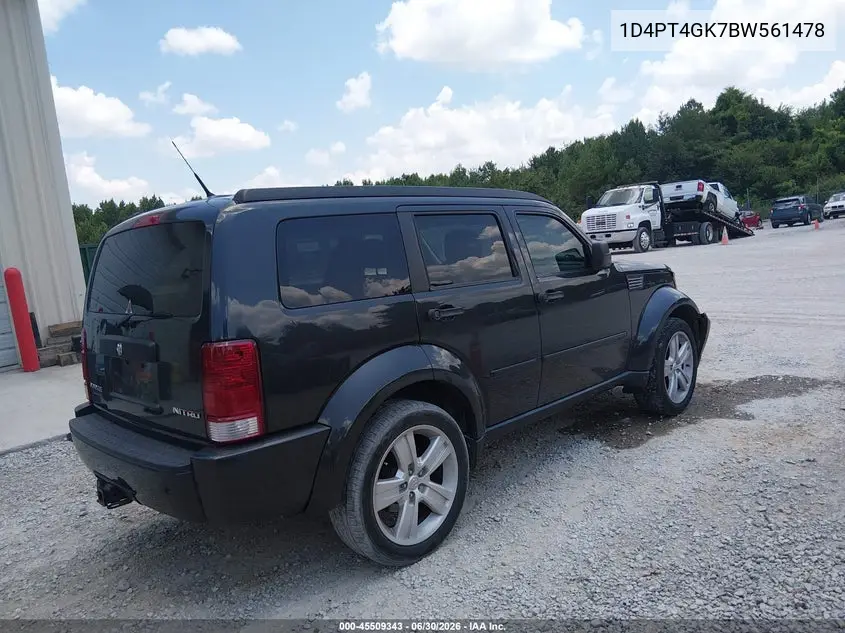 2011 Dodge Nitro Heat VIN: 1D4PT4GK7BW561478 Lot: 45509343