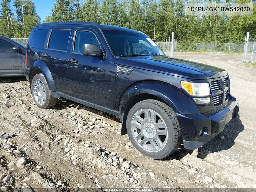 2011 Dodge Nitro Heat VIN: 1D4PU4GK1BW542020 Lot: 45541775