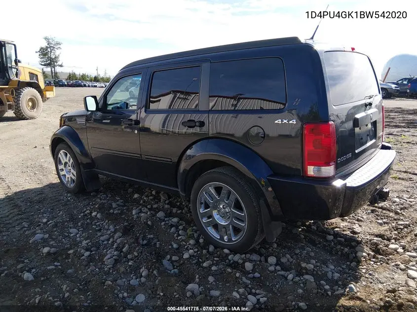 2011 Dodge Nitro Heat VIN: 1D4PU4GK1BW542020 Lot: 45541775