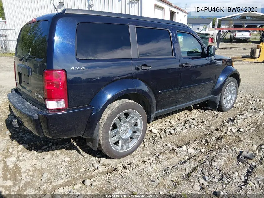 2011 Dodge Nitro Heat VIN: 1D4PU4GK1BW542020 Lot: 45541775