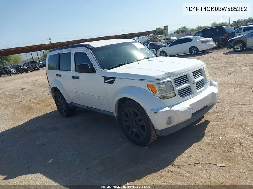 2011 Dodge Nitro Heat VIN: 1D4PT4GK0BW585282 Lot: 45570947