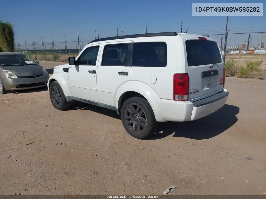2011 Dodge Nitro Heat VIN: 1D4PT4GK0BW585282 Lot: 45570947
