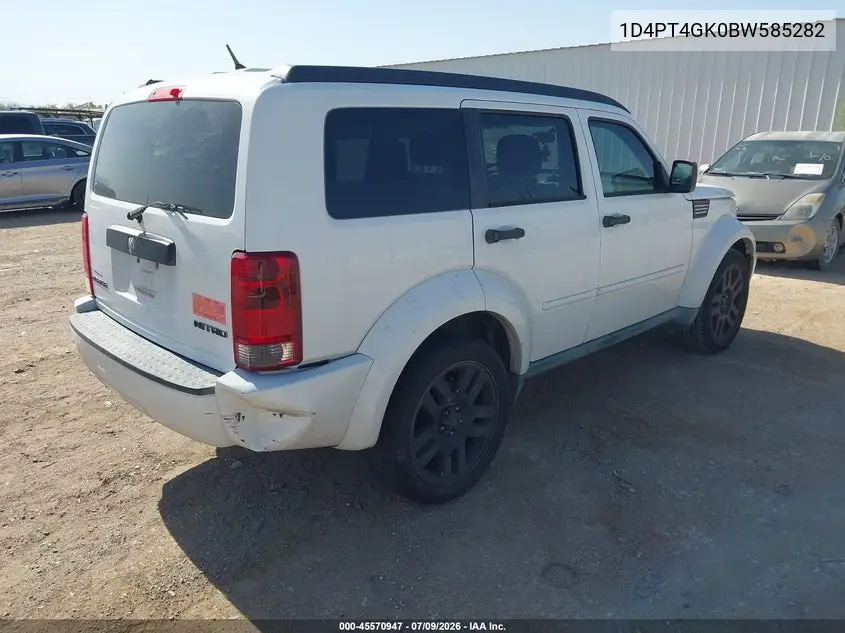 2011 Dodge Nitro Heat VIN: 1D4PT4GK0BW585282 Lot: 45570947