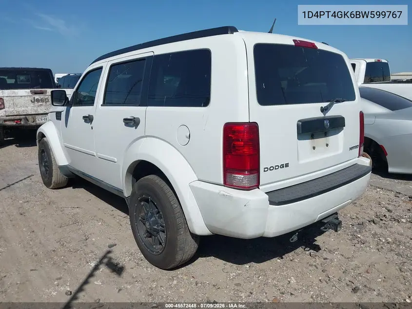 2011 Dodge Nitro Heat VIN: 1D4PT4GK6BW599767 Lot: 45572448