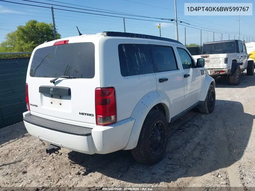 2011 Dodge Nitro Heat VIN: 1D4PT4GK6BW599767 Lot: 45572448