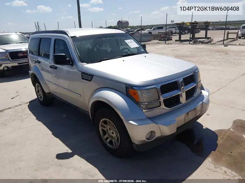 2011 Dodge Nitro Se VIN: 1D4PT2GK1BW600408 Lot: 45586678