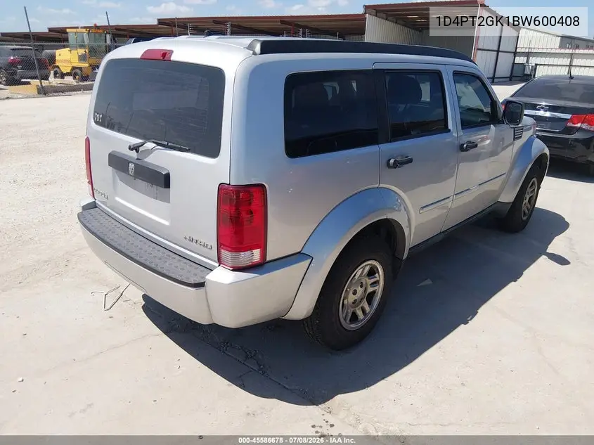 2011 Dodge Nitro Se VIN: 1D4PT2GK1BW600408 Lot: 45586678