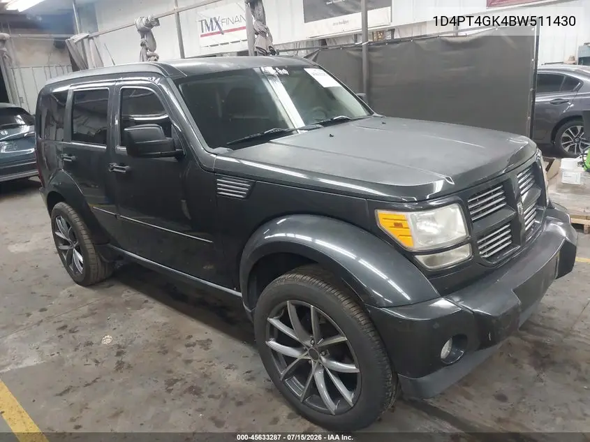 2011 Dodge Nitro Heat VIN: 1D4PT4GK4BW511430 Lot: 45633287
