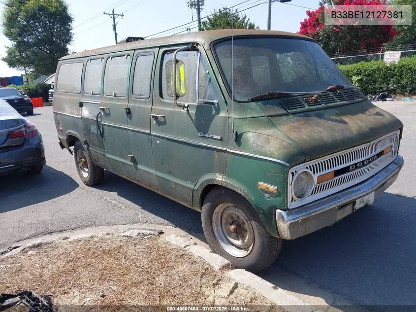1972 Dodge Ram Van VIN: B33BE1U127381 Lot: 45507484
