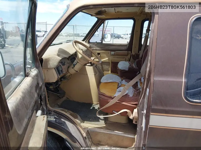 1986 Dodge Ram Van B250 VIN: 2B6HB23T8GK561803 Lot: 45331692