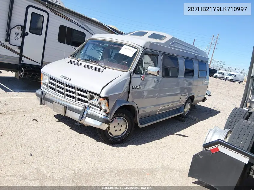 1990 Dodge Ram Van B250 VIN: 2B7HB21Y9LK710997 Lot: 44938531