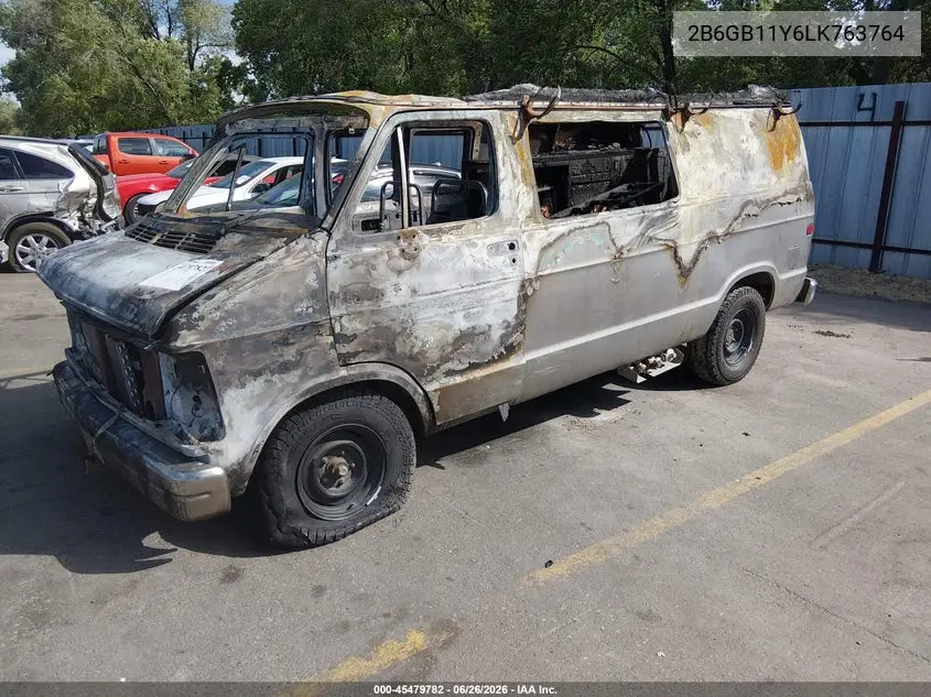 1990 Dodge Ram Van B150 VIN: 2B6GB11Y6LK763764 Lot: 45479782