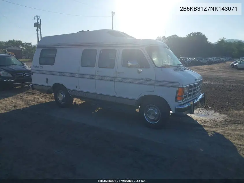 1992 Dodge Ram Van B350 VIN: 2B6KB31Z7NK143071 Lot: 45634876