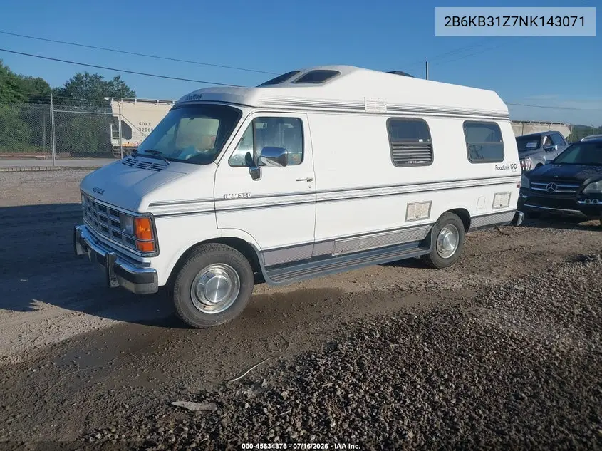 1992 Dodge Ram Van B350 VIN: 2B6KB31Z7NK143071 Lot: 45634876