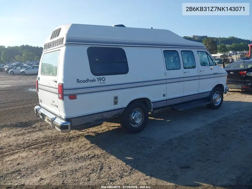 1992 Dodge Ram Van B350 VIN: 2B6KB31Z7NK143071 Lot: 45634876